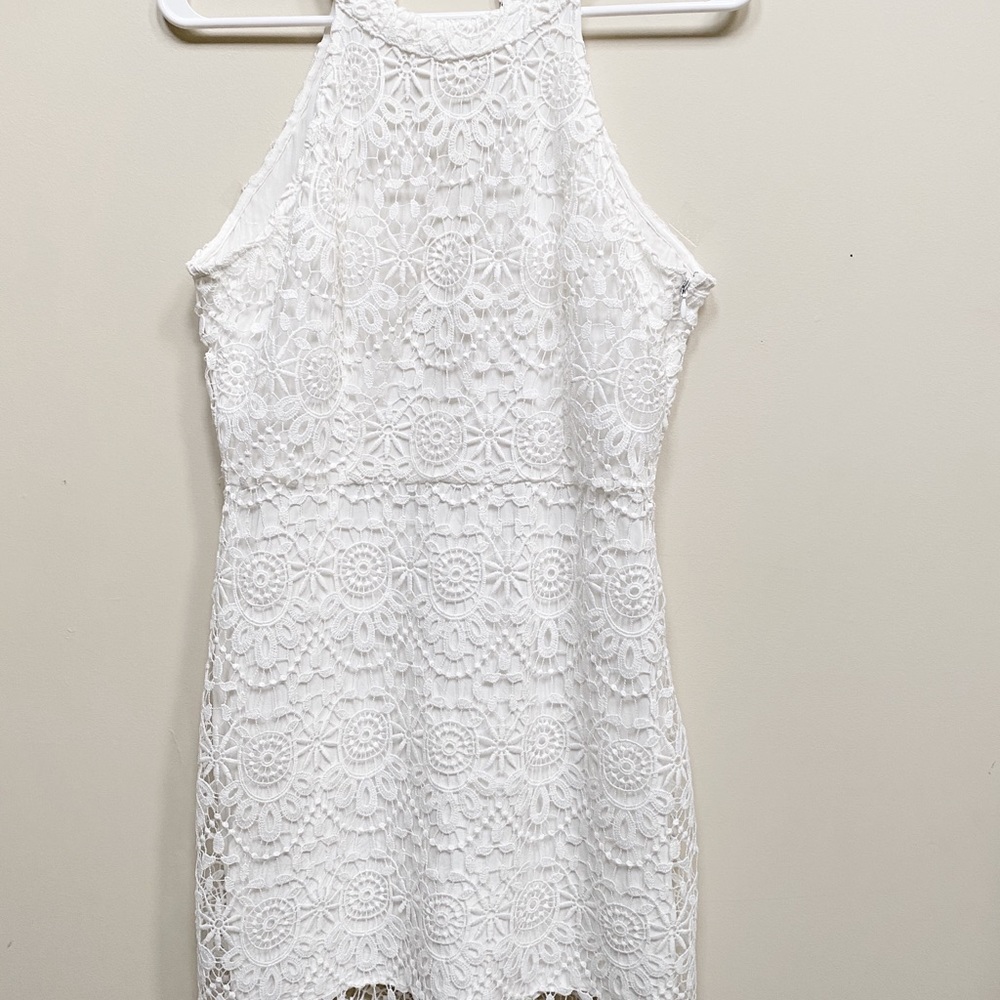 Hollister White Sleeveless Eyelet Dress